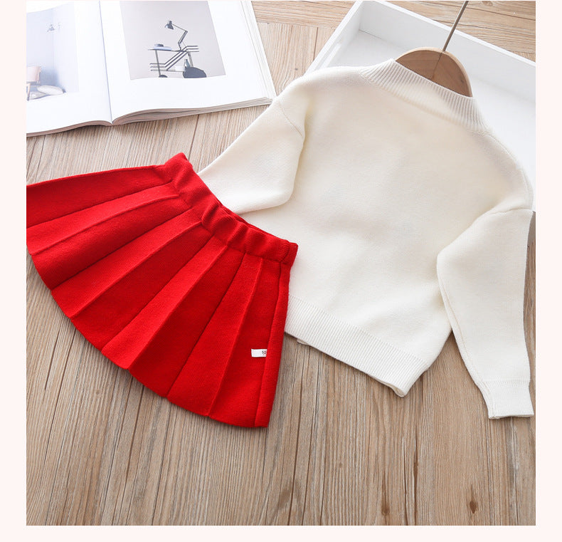 Two-piece Baby Girl Mink Wool Sweater Set