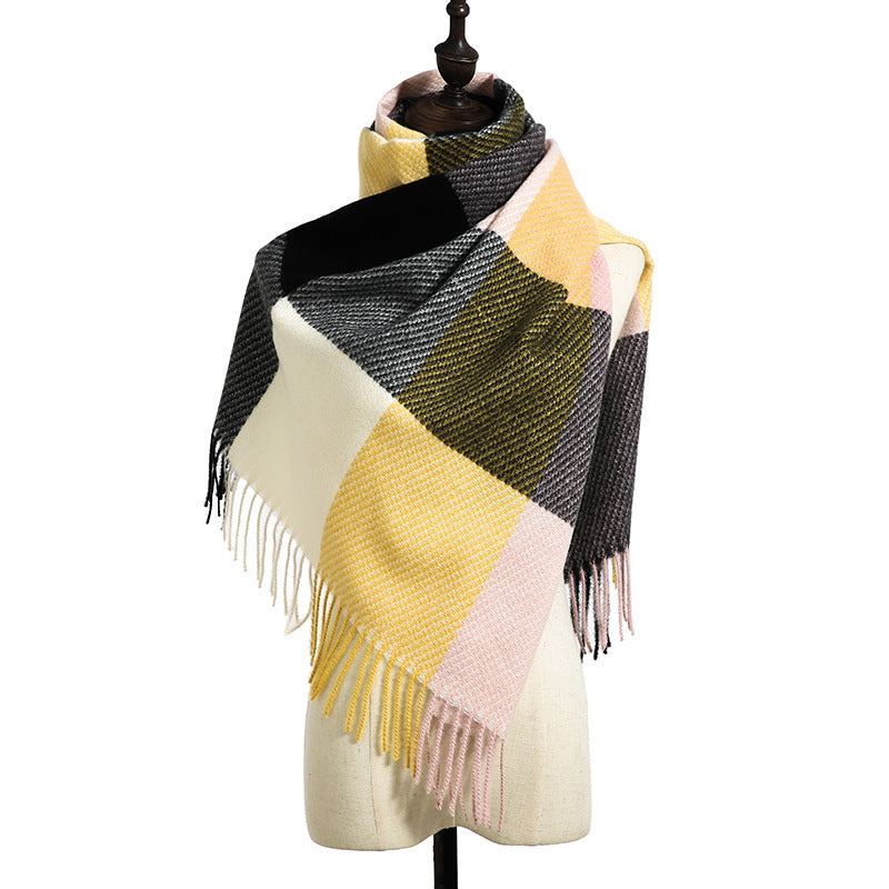 New Cashmere Tassel Thick Cold And Warm Scarf