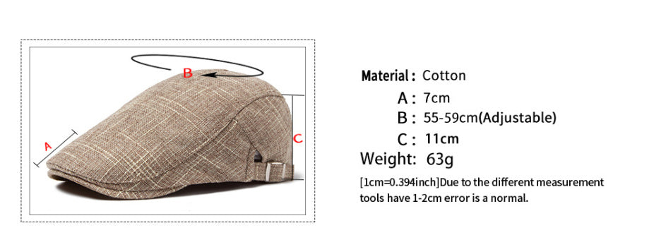 Men's Breathable Retro Casual Cotton And Linen Beret