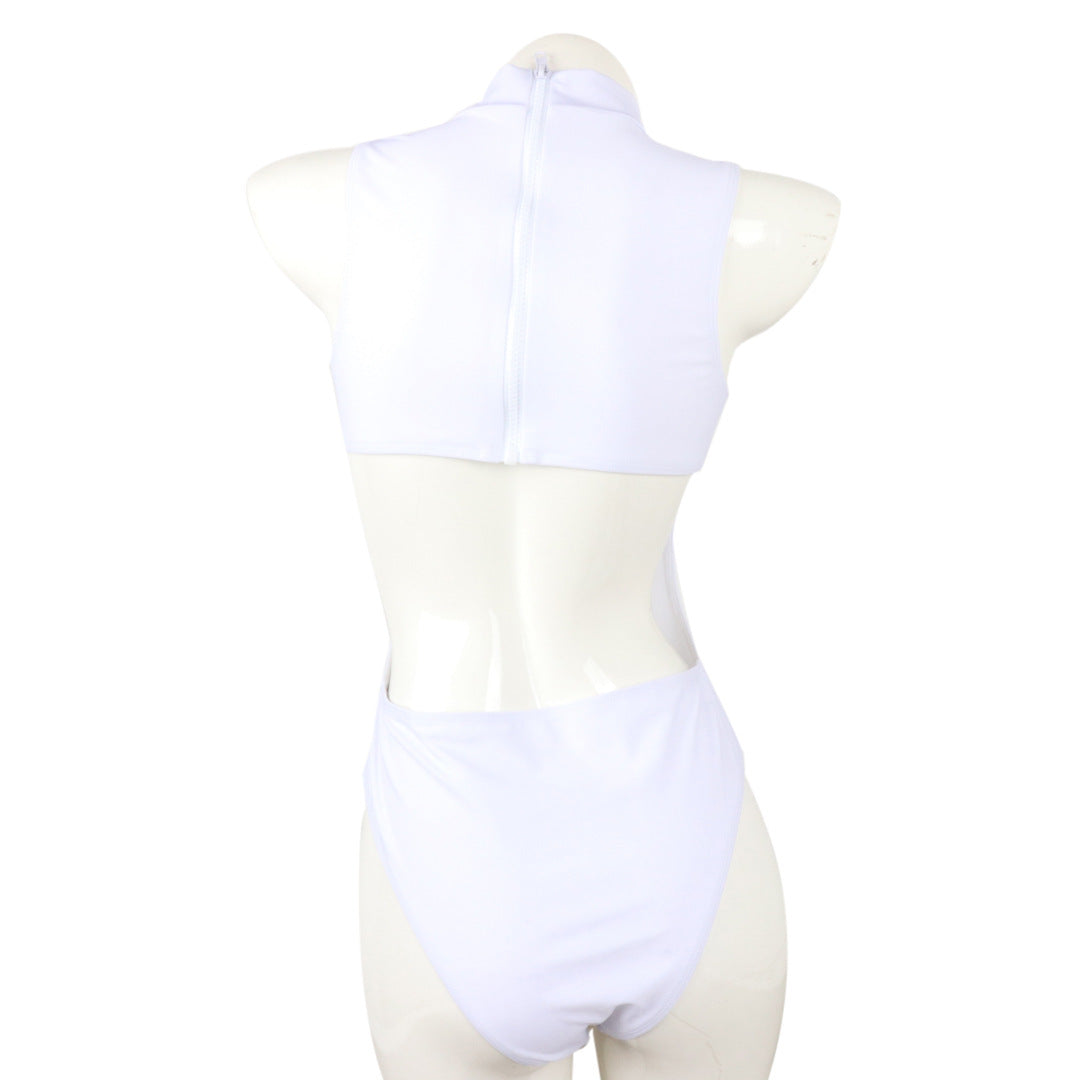 Zipper Ladies One-piece Swimsuit