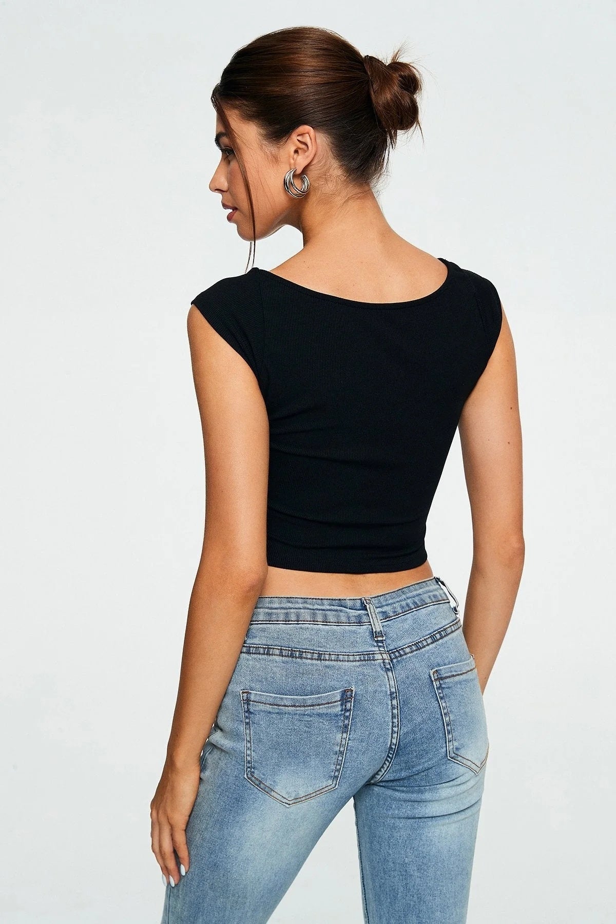 Crop Top Sweetheart Ribbed Sleeveless