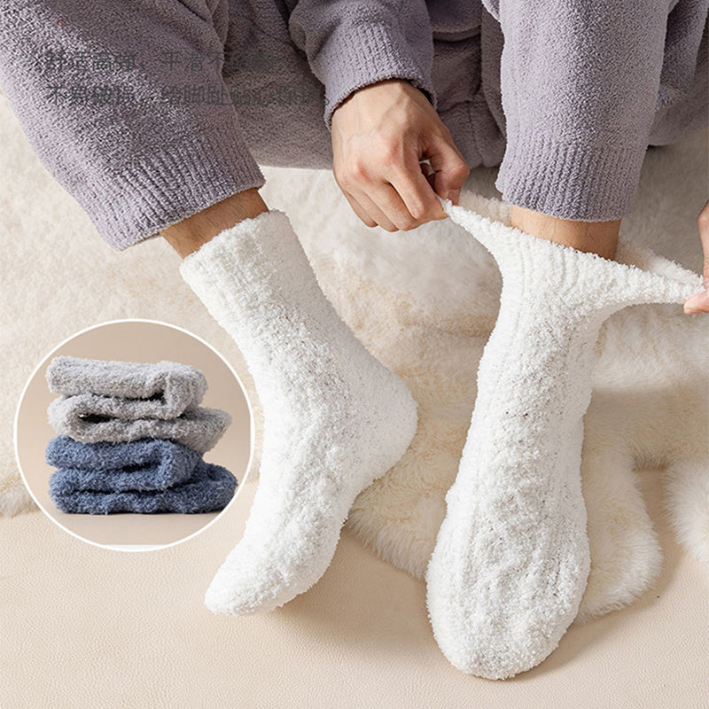 Winter Warm Fuzzy Coral Fleece Socks - Women Men Velvet Thickened Home Sleepping Floor Socks