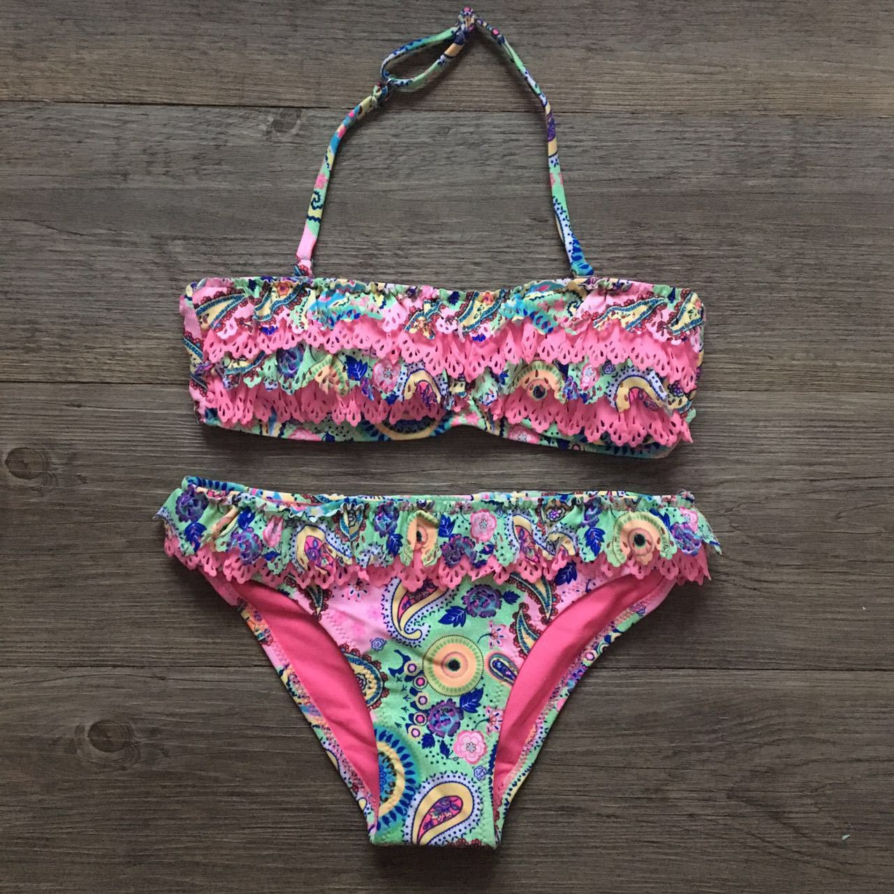 Children's Bikini Swimsuit -- Multilayer Ruffle Bikini Girls' Wear