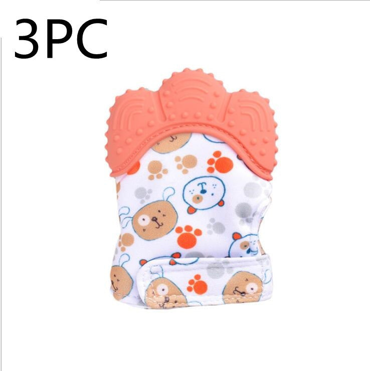 Baby Teether Anti-Bite Silicone Molar Gloves - children's sound toys