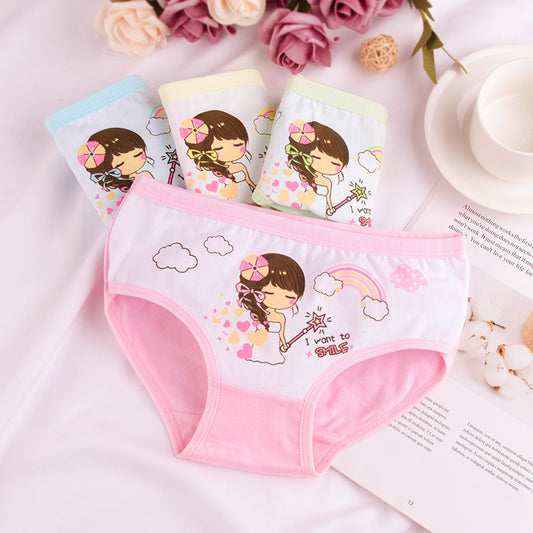 Soft Children's Underwear - Girls Pure Cotton Panties