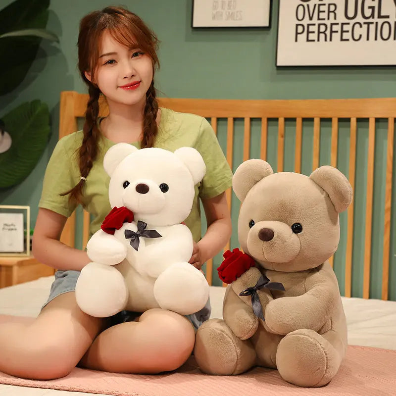 Soft & Cuddly Rose Bear Plush Toy – The Perfect Hug Buddy for Kids