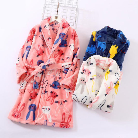 Children's Autumn And Winter Flannel Robes