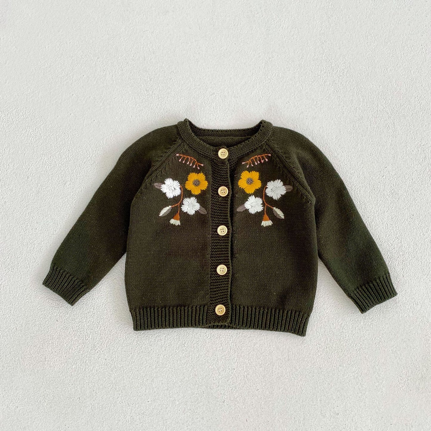 Baby Girl And Children's Embroidered Knitting Coat