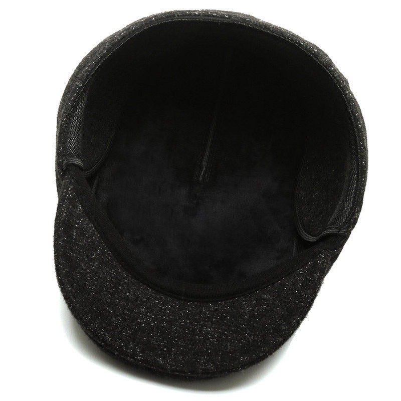 Outdoor Cycling Warm Short Brim Beret  - Middle-aged And Elderly Men Ear Protection Advance Hats