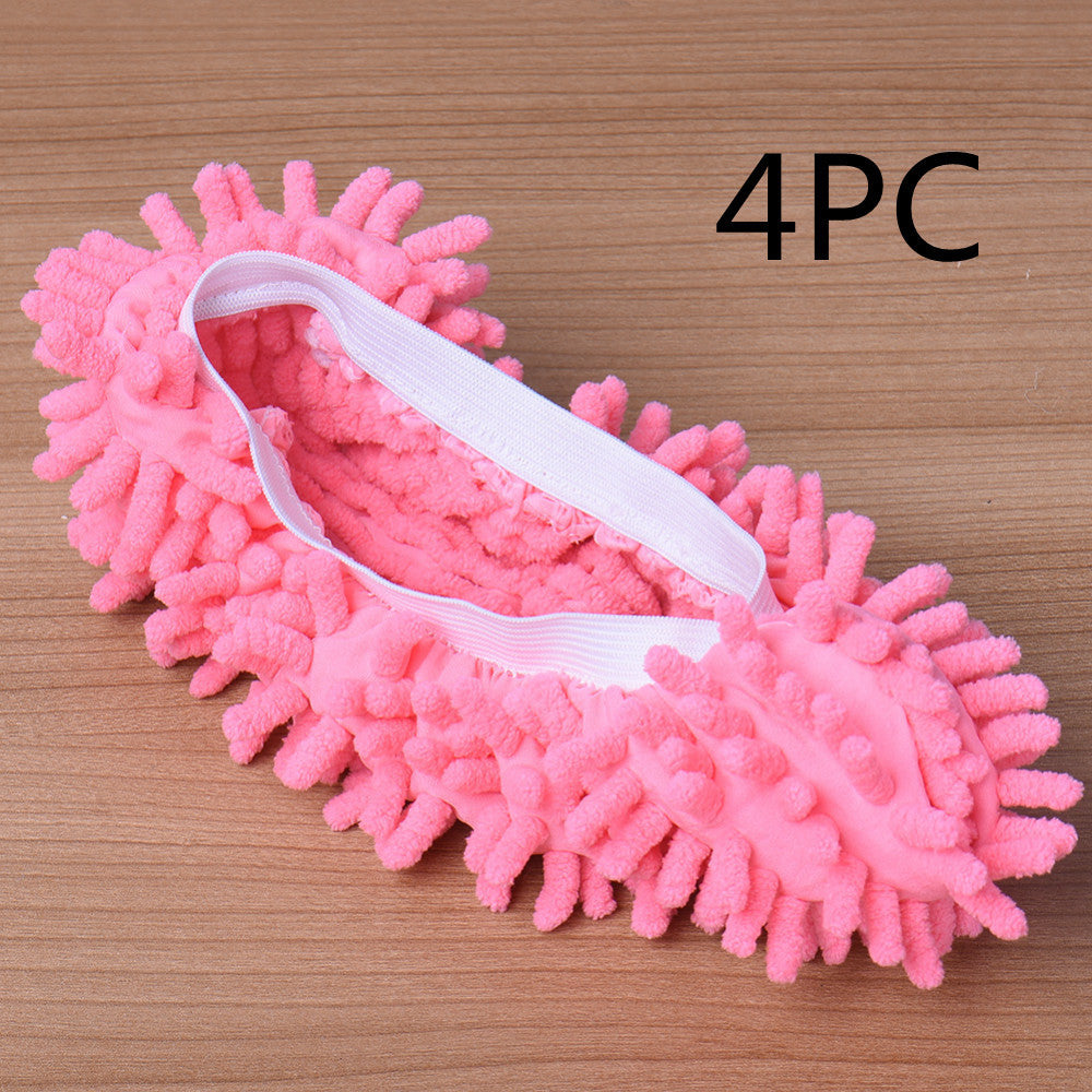 2pcs Set Multifunctional Chenille Micro Fiber Slipper Shoe Covers