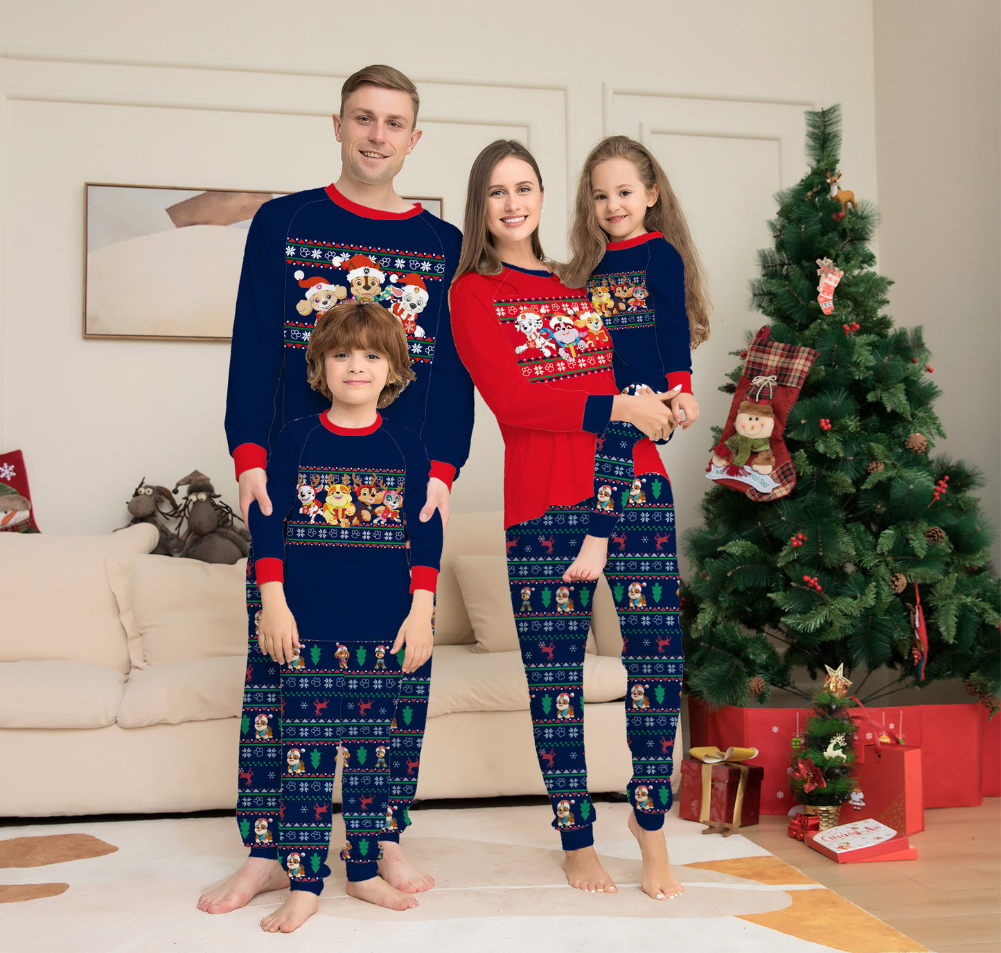 Matching Family Christmas Deer Pajamas - Xmas Pjs Women Men Plaid Clothes Holiday Sleepwear