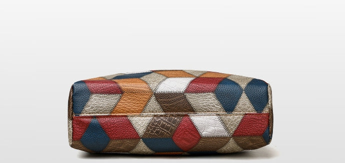 Retro Geometric Pattern Color-matching Shoulder Bag