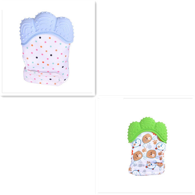 Baby Teether Anti-Bite Silicone Molar Gloves - children's sound toys