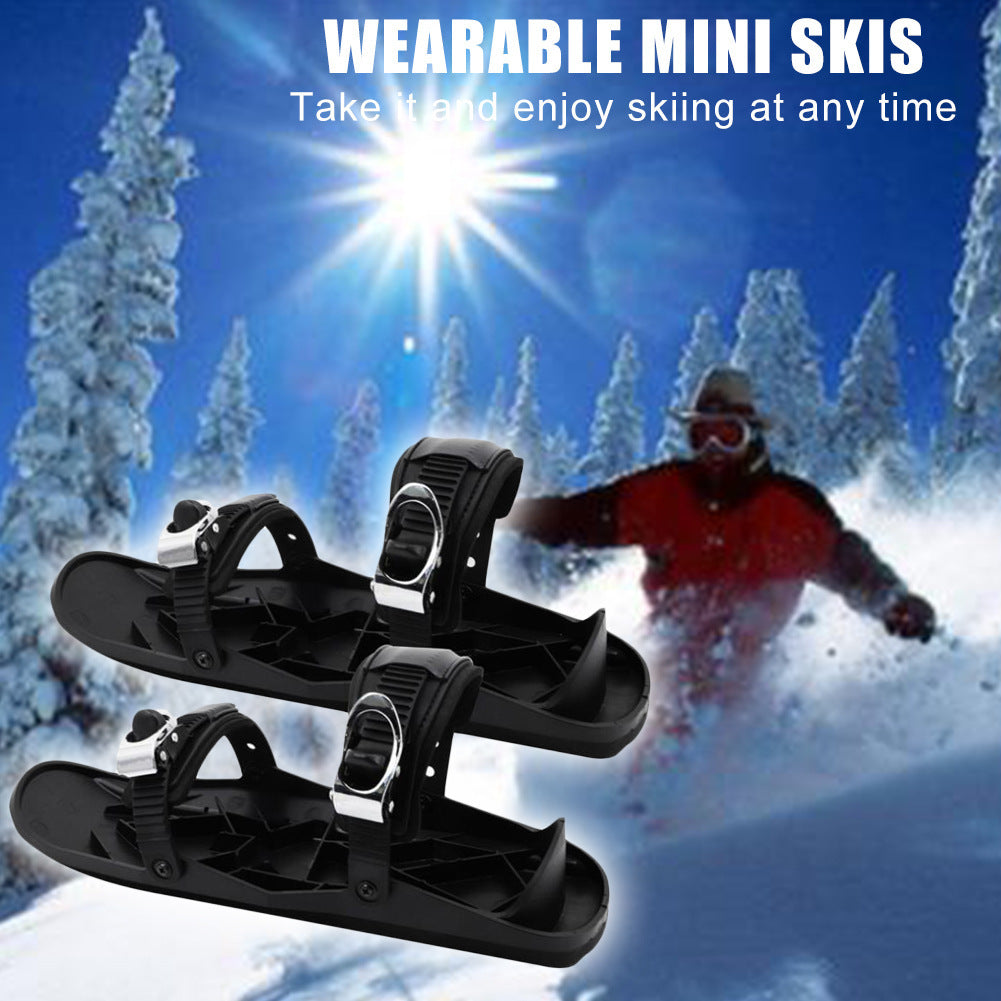 Mini Ski Skates Portable - Short Skiboard Adjustable Skates Shoes For Snow