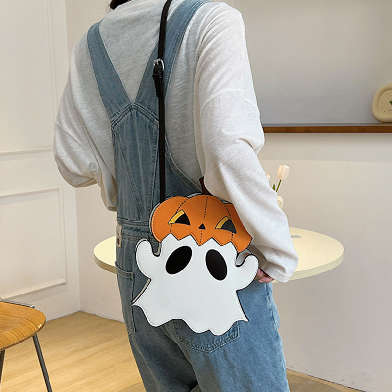 Halloween Shoulder Bags - Creative 3D Cartoon Pumpkin Ghost Design Cute Bags