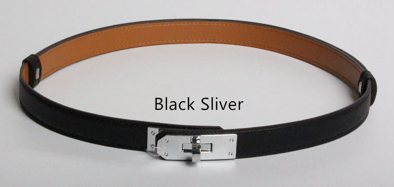 High Quality Women's Real Leather Belts – 1.8cm Width with Golden Buckle