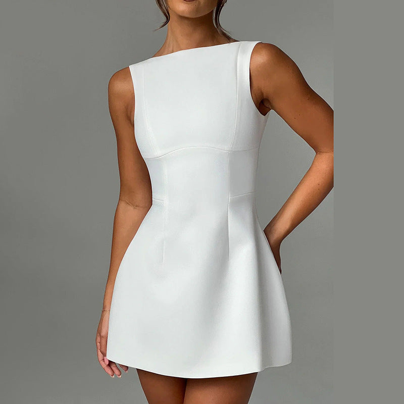 Sexy Slim-fitting Backless Dress - Summer Sleeveless Short Dresses