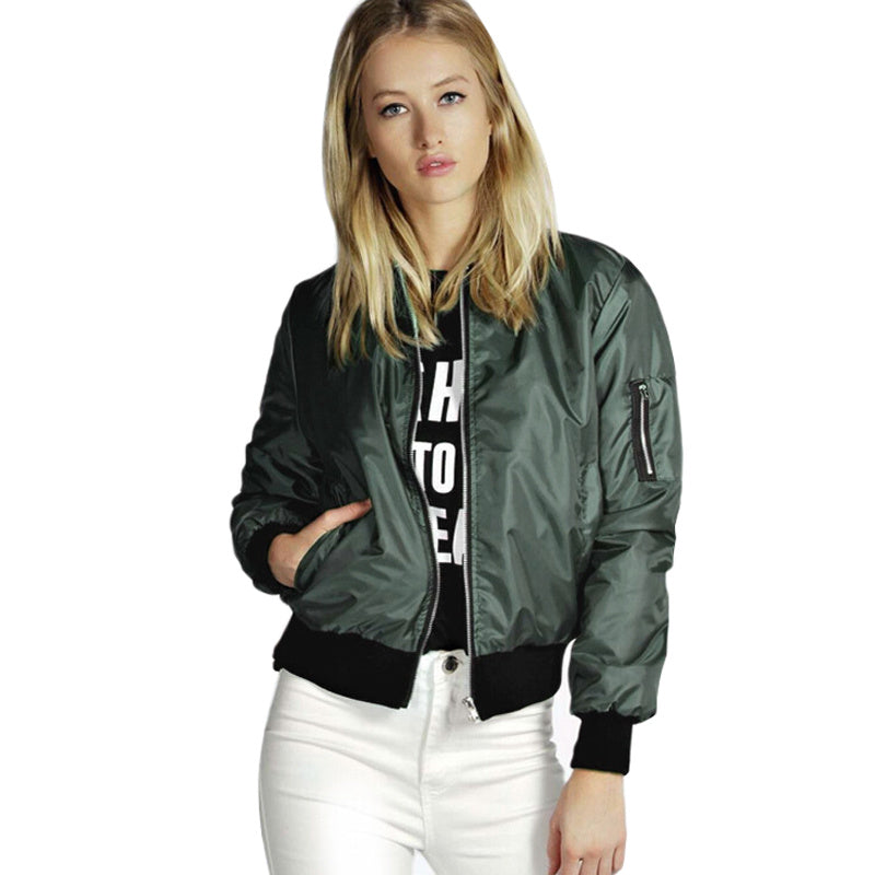 Women Spring Bumper Jacket - Leisure Zipper Jacket