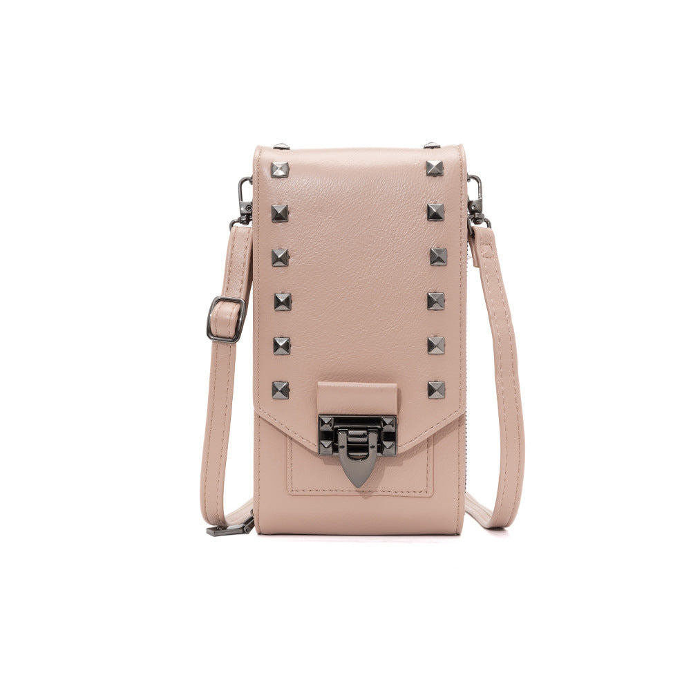 Rivet Design Shoulder Bags - Mobile Phone Handbag Solid Color Crossbody Bags Women