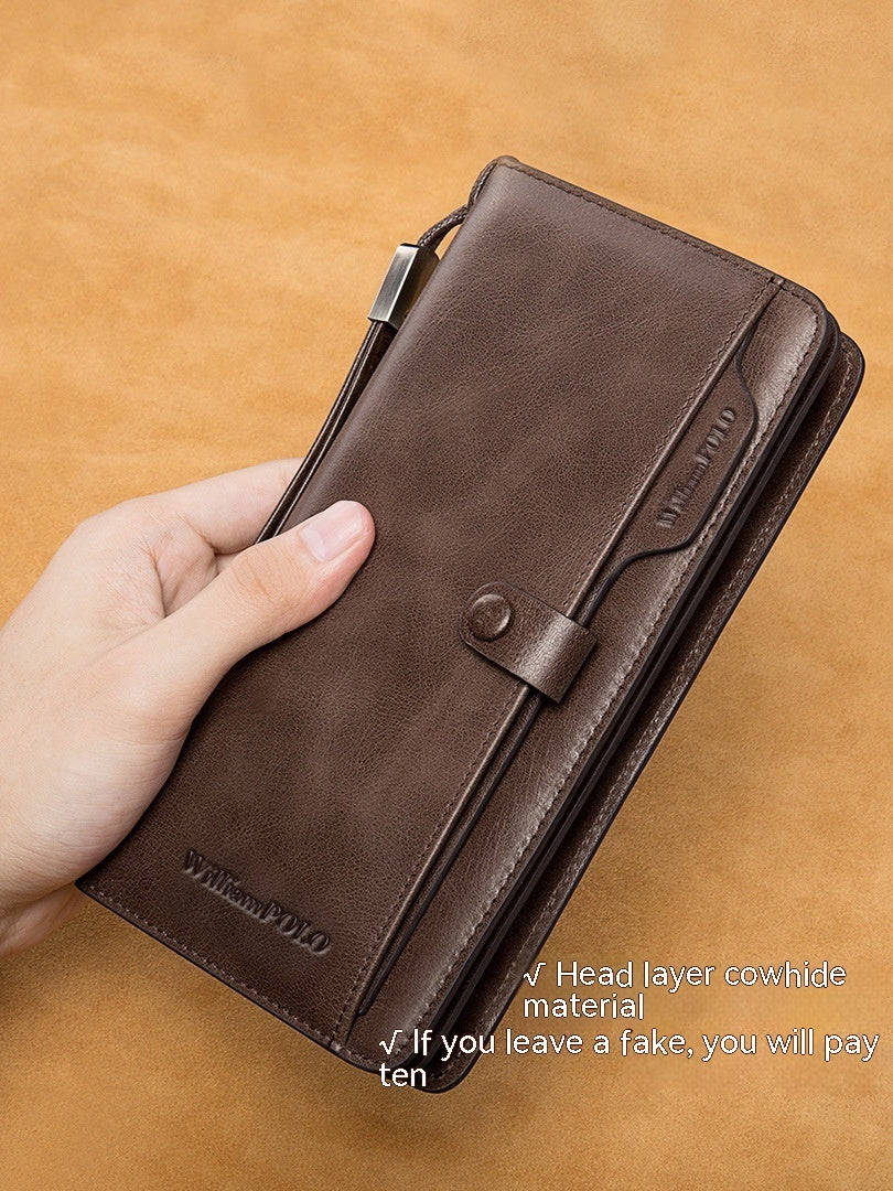 Men's Long Wallet - Genuine Leather Wallet