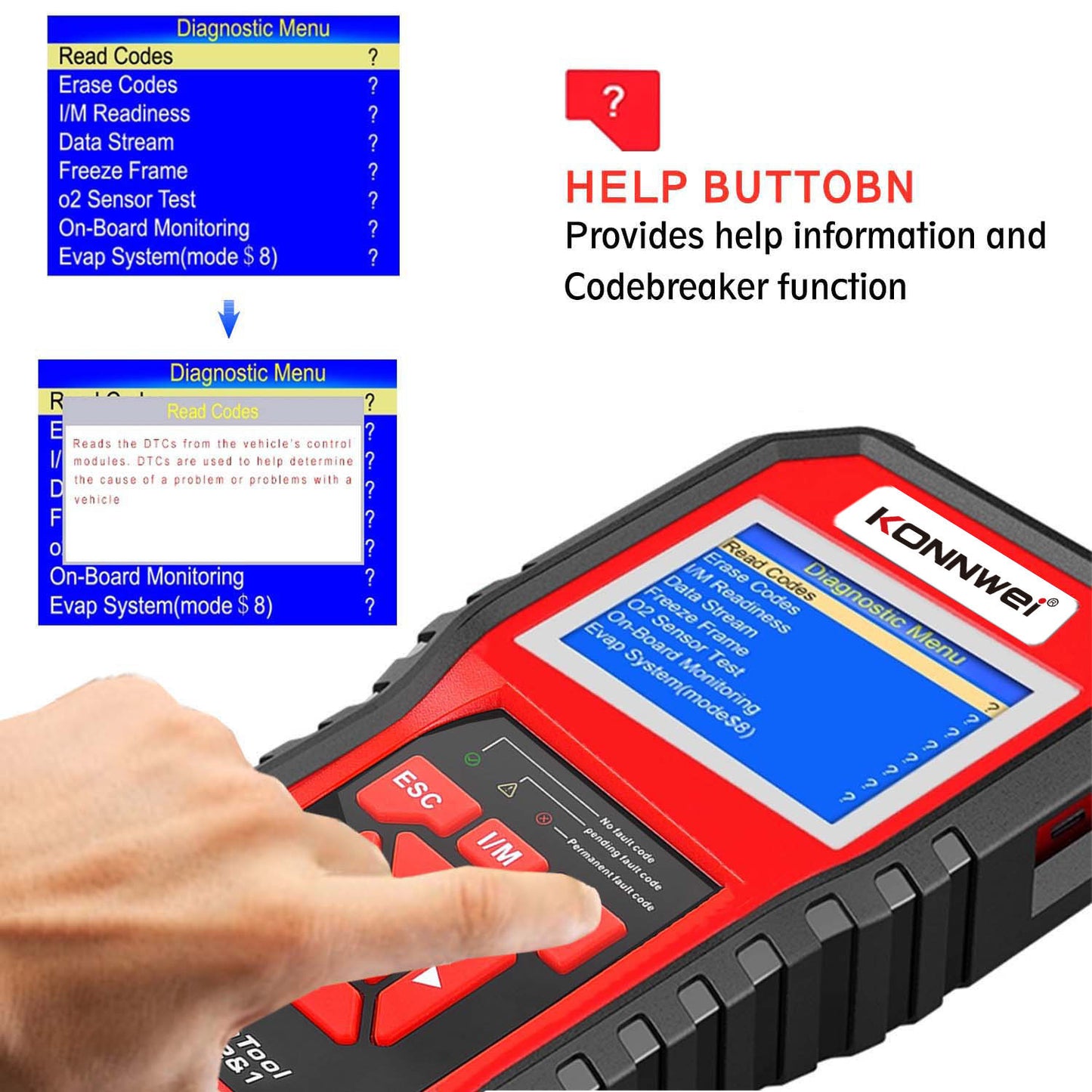 KW850 OBD2 CAN BUS Code Reader - Car Engine Fault Code Detector Scanner