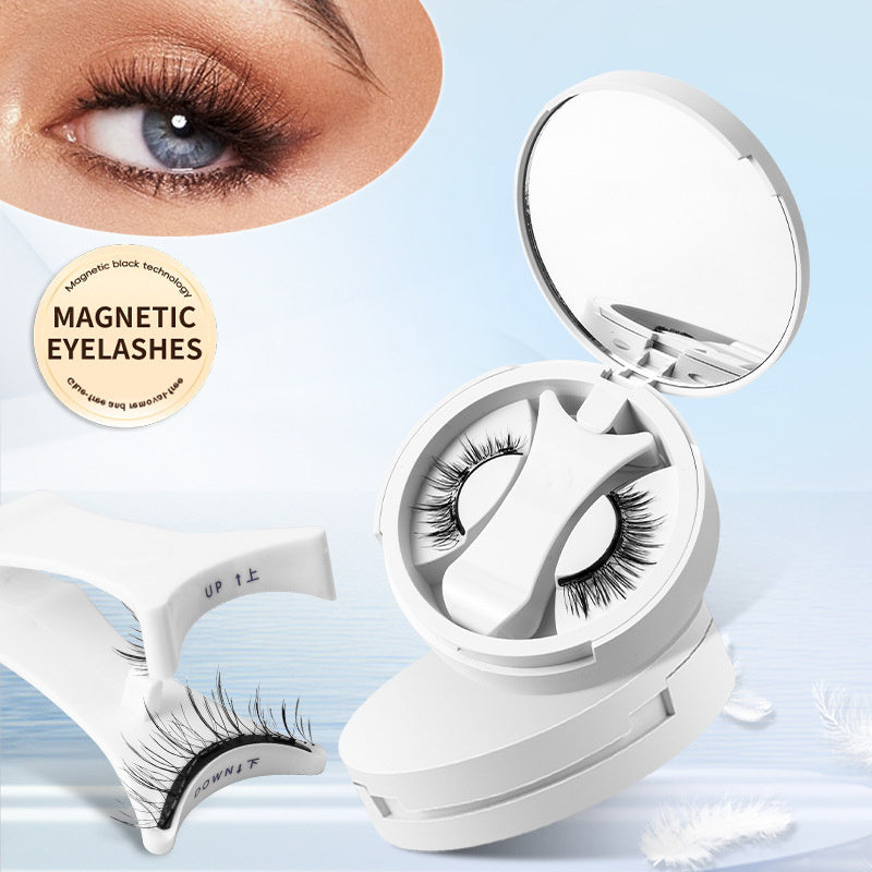 Magnetic False Eyelashes - Integrated Storage Box Glue-free Magnet False Eyelashes Natural Makeup Tools With Applicater