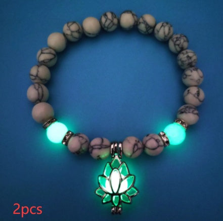 Natural Stone Bracelet - Yoga Healing Luminous Glow In The Dark Charm Beads Bracelet For Men and Women