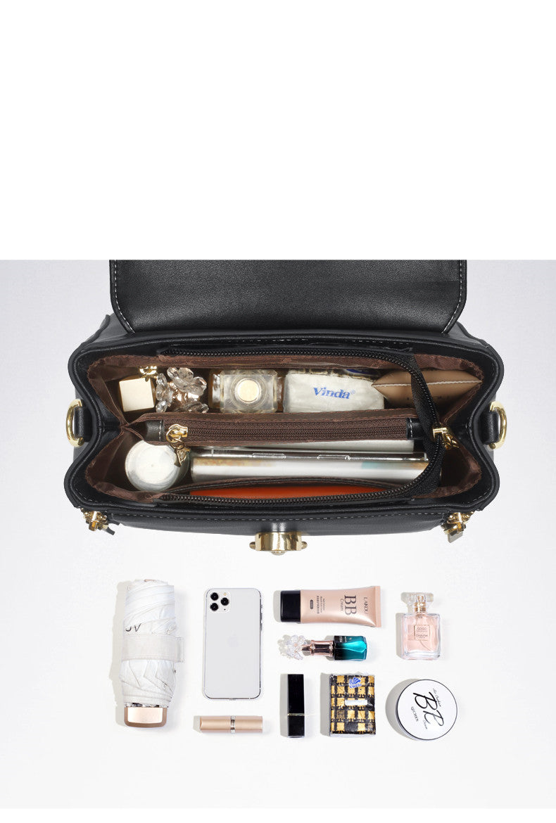 Fashion Lady Handbag - Leather Stylish Crossbody Bags Large Capacity