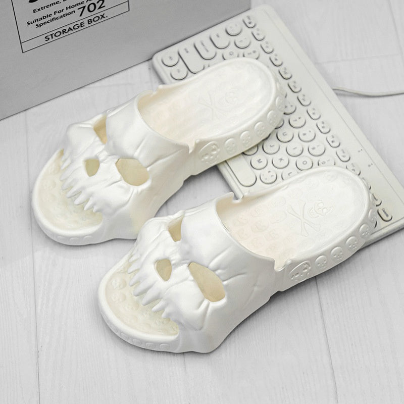 Personalized Skull Design - Halloween Slippers Bathroom Indoor Outdoor Funny Slides Beach Shoes