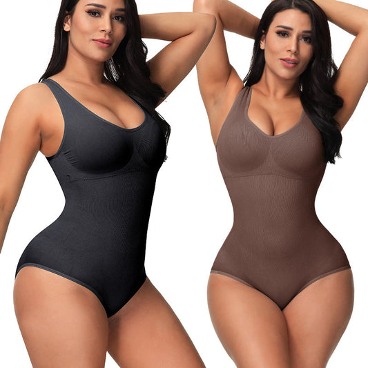 European & American Seamless Corset One-Piece Bodysuit – Sculpting Shapewear for Women