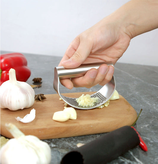 Upgraded Stainless Steel Garlic Press Squeezer – Manual Rocker Garlic & Ginger Crusher! - JumoShop