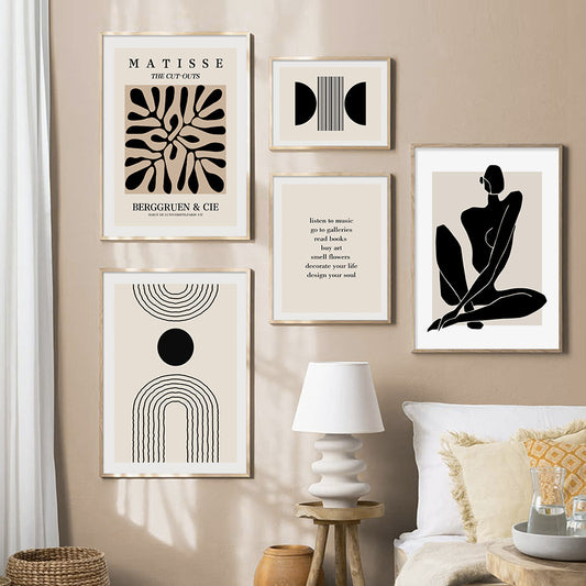 Abstract Matisse Body Line Floral Bohemian Poster Canvas Painting