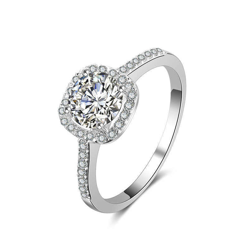 Luxury Square Bague Ring Engagement