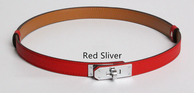 High Quality Women's Real Leather Belts – 1.8cm Width with Golden Buckle