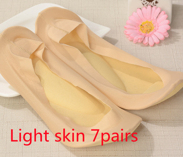3D Arch Foot Massage Health Care Women Socks - Summer Socks Ice Silk Socks Invisible Slippers Feet Care