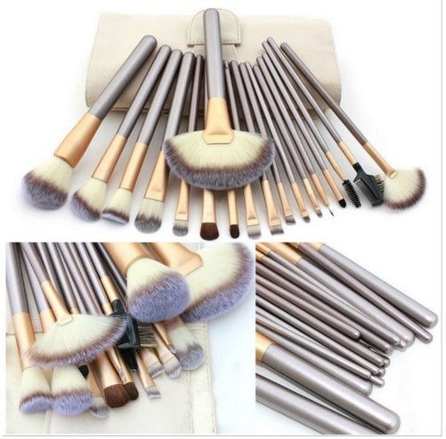 Persian Make-up Brush Suit - Rice White Make Up Brush, Champagne Color Brush Handle
