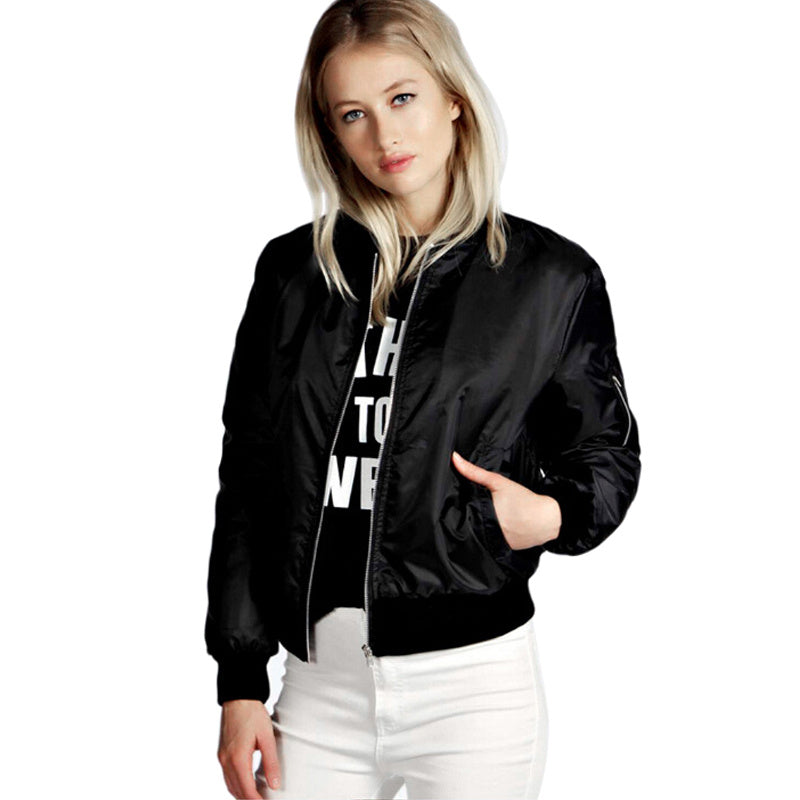 Women Spring Bumper Jacket - Leisure Zipper Jacket