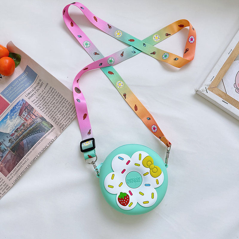 Silicone Portable Crossbody Bags - Fruit Donut Shoulder Bag
