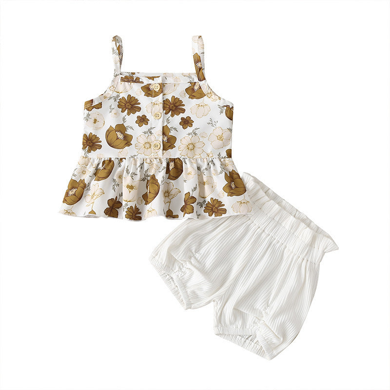 ☀️ Girls Summer Clothing Set – Printed Sleeveless Tank Top + Shorts 2-Piece Outfit! Girls Summer Clothes, Kids 2 Piece Outfit, Toddler Girl Set, Summer Tank Top, Girls Shorts Set, Baby Girl Clothing, Kids Summer Wear - JumoShop