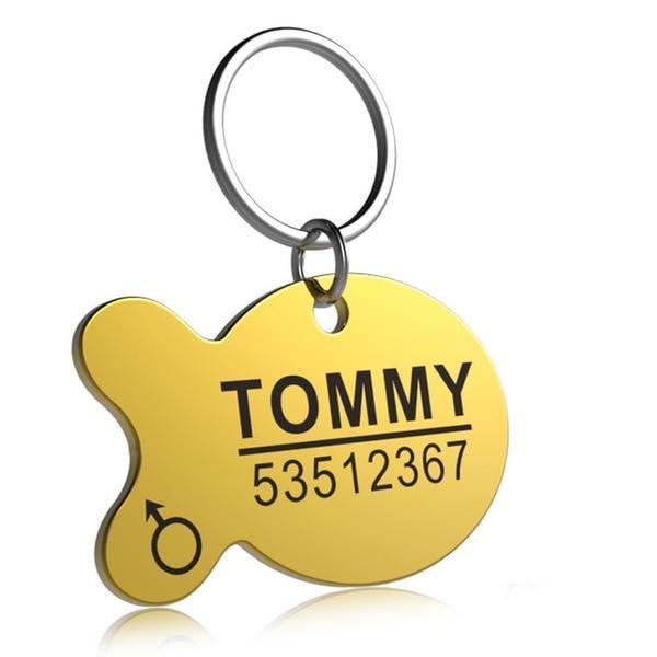 Print on Demand Pet ID Tag – Custom Engraved Titanium Steel Tag with Dog Name, Phone Number, Address & Photo