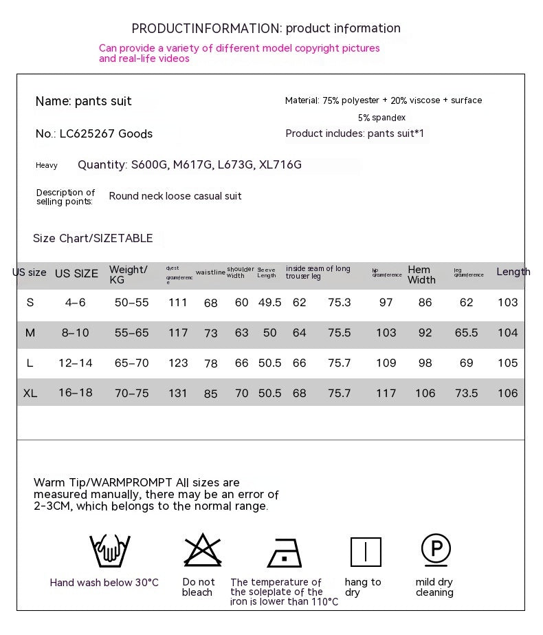 Long-Sleeved Trousers Loungewear Suit - Casual Suit For Women