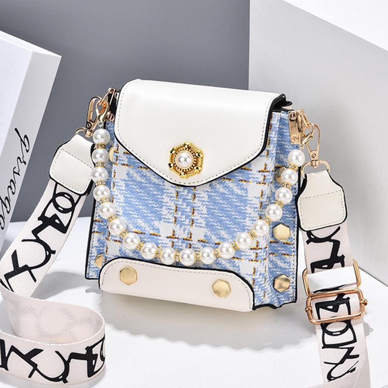 Women's Crossbody Bag --- Girl's Cute Princess Wallet Classic Shoulder Bag Summer Pearl Chain Phone Bag