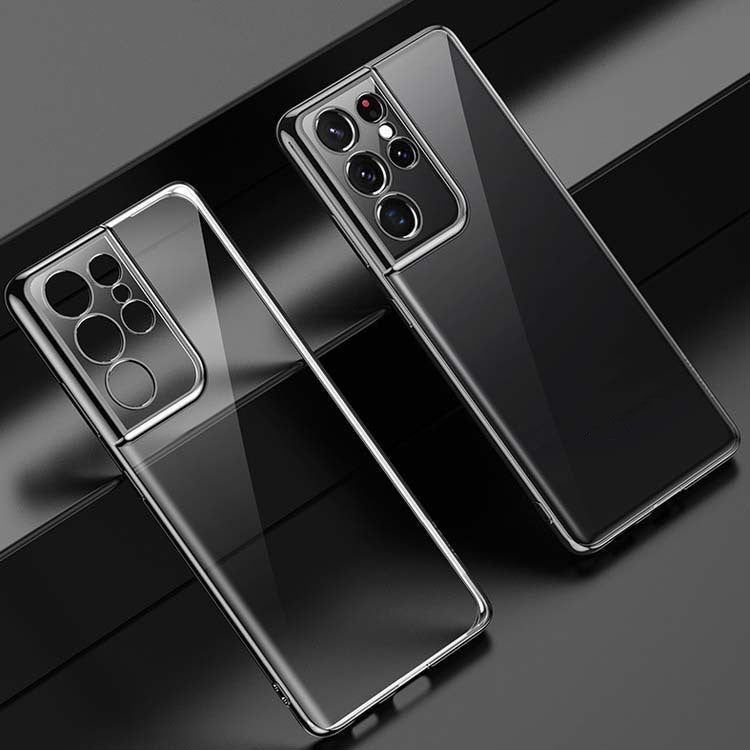 S21 Mobile Phone Case - Electroplating Transparent Ultra-thin All-inclusive Anti-fall Soft Shell