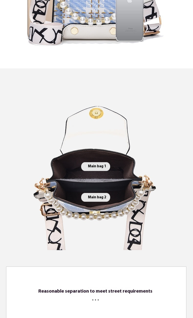 Women's Crossbody Bag --- Girl's Cute Princess Wallet Classic Shoulder Bag Summer Pearl Chain Phone Bag