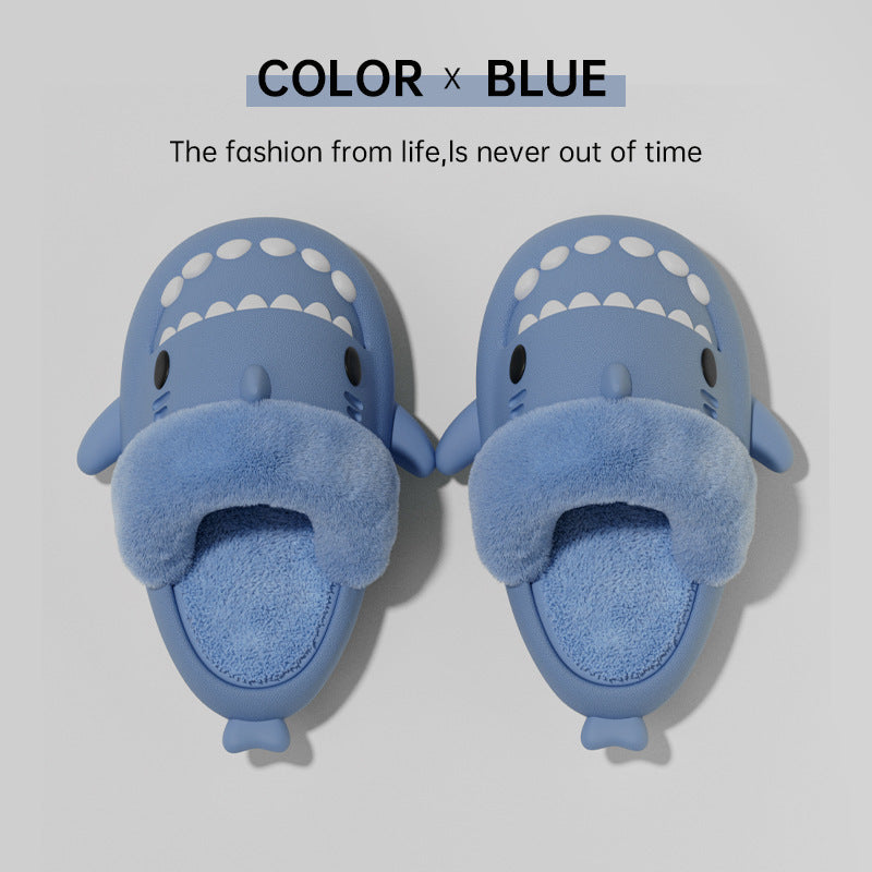 Winter Shark Slippers - Detachable Warm Fuzzy Slippers Bedroom House Shoes Women