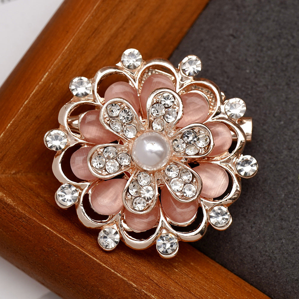 Three-Dimensional Flower Scarf Buckle Brooch – Multifunctional Elegant Accessory
