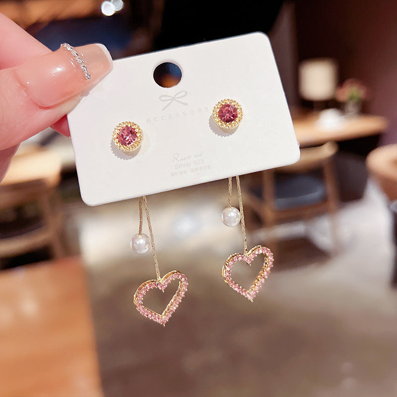 Sterling Silver Needle Light Luxury Pearl Earrings - Graceful Personality