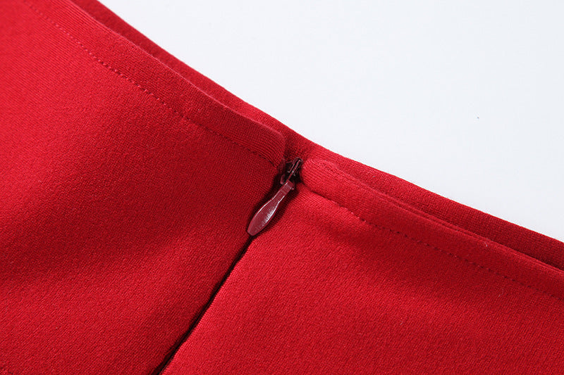 All-match Umbrella High Waist Mid-length Skirt