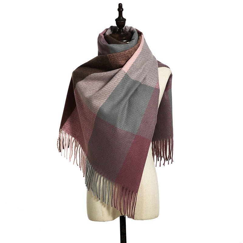 New Cashmere Tassel Thick Cold And Warm Scarf