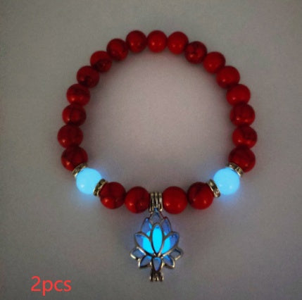 Natural Stone Bracelet - Yoga Healing Luminous Glow In The Dark Charm Beads Bracelet For Men and Women
